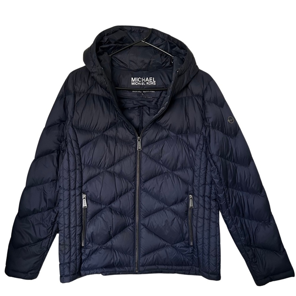 Michael Kors Puffer Jacket (Women’s Large, Navy Blue)